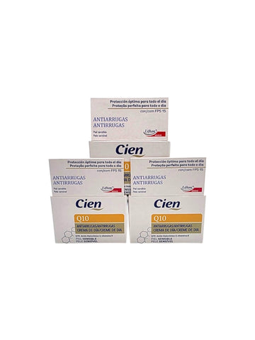 3x Cien Q10 Gesichtscreme 50ml Anti Aging Tagespflege mit SPF 15