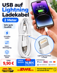 USB Lightning Ladekabel 2m für Apple iPhone 14 13 12 11 Pro Max Datenkabel