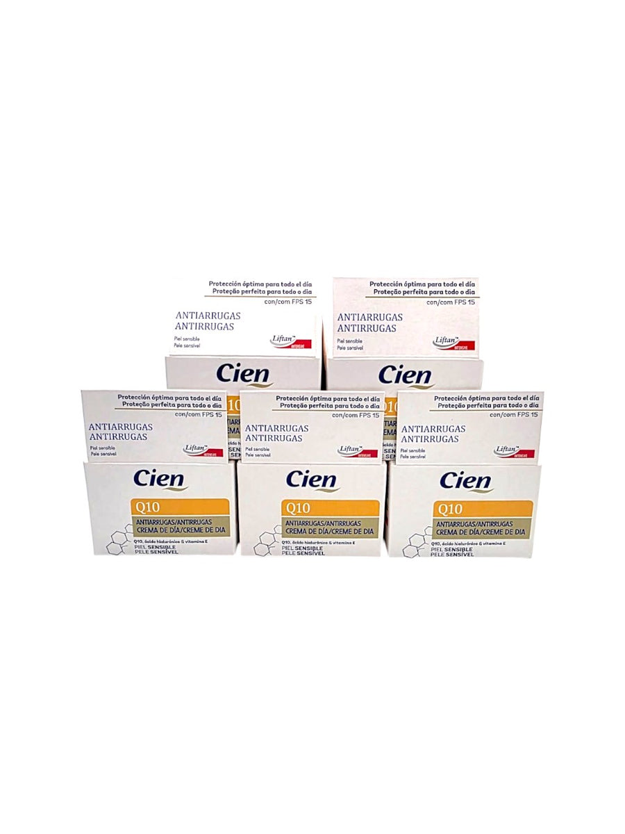 5x Cien Q10 Gesichtscreme 50ml Anti Aging Tagespflege mit SPF 15