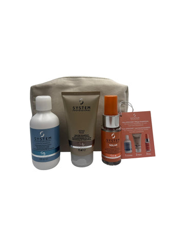 Wella System Professional Travel Set Summer Edition: Hydrate Shampoo 100ml + Repair Mask 75ml + Solar Oil 30ml